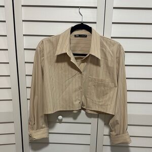 Crop shirt Zara Striped Button down size M made inTurkey